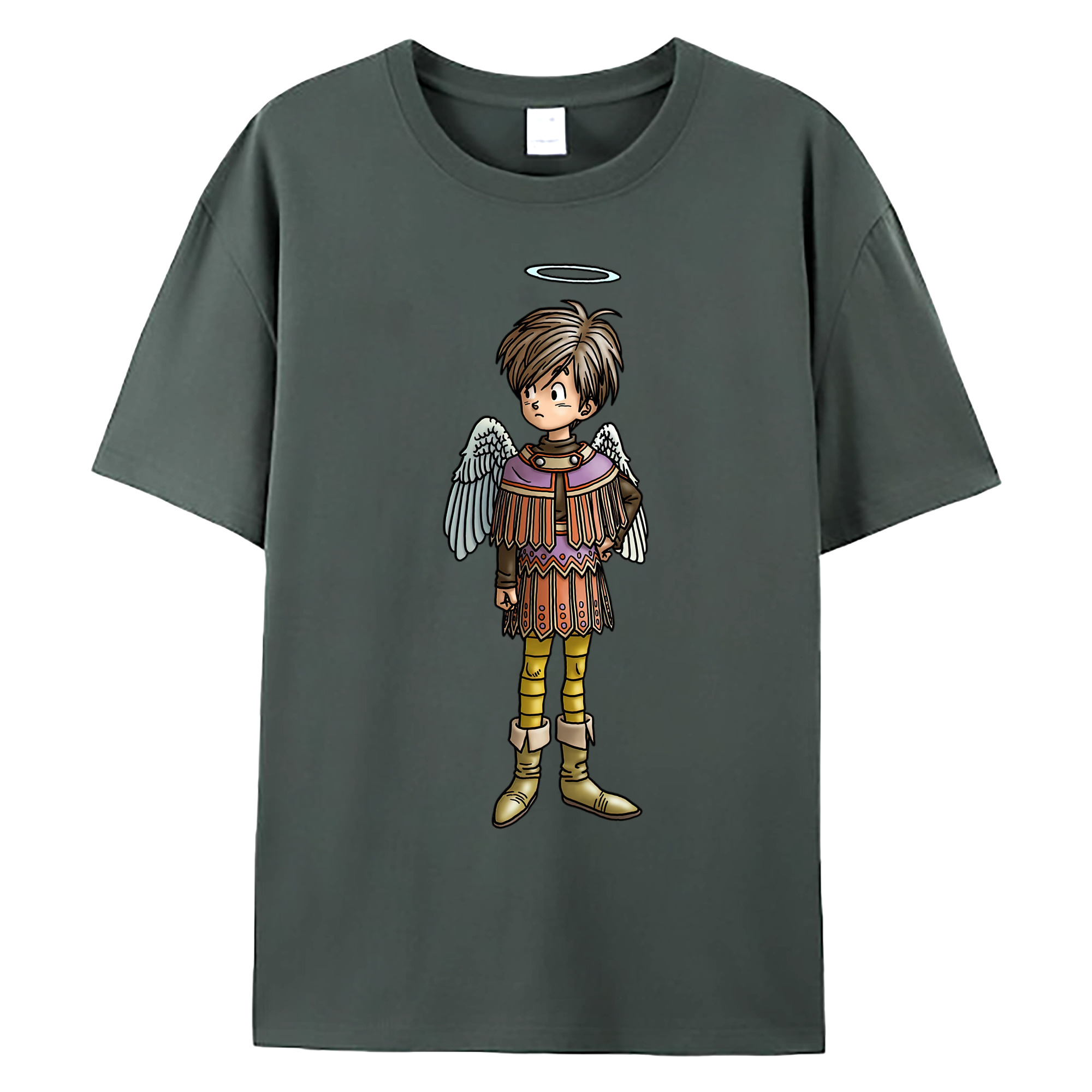 （画像用） ドラゴンクエスト Doragon Kuesuto Dragon Quest 綿100％ メンズ半袖Tシャツ｜肌触りやわらか＆通気性